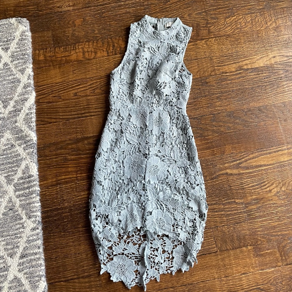 Gray lace dress